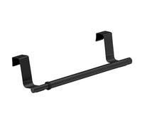 WENKO Telescopic door towel rack, extendable towel holder for kitchen and bathroom for hanging on drawer & cupboard door, mounting without drilling, stainless steel, 22-35 x 6 x 7 cm, black