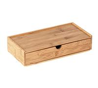 Wenko Terra Bamboo Organiser Box with 1 Compartments - Storage Box, Bathroom Basket, Bamboo, brown, Bambus mit Deckel M