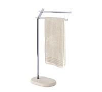 WENKO TOALLERO DE Pie Puro, Steel, Chrome/Beige, 20 x 44.5 x 79 cm