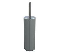 WENKO Toilet Brush Holder Posa Closed Shape, Grey/Chrome, 7.5 x 37 x 7.5 cm
