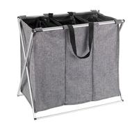 WENKO Trio Grey Mottled Laundry Basket 130 L Polyester 63 x 57 x 38 cm Grey