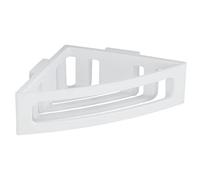 WENKO Turbo-Loc Bralia Corner Shelf, Plastic No Drilling Required, Deep Basket for Secure Stand of Care Products, Ideal for Bath and Shower, 35 x 8.5 x 20 cm, White, (ABS)