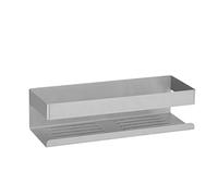 WENKO Turbo-Loc Genova Matt Bathroom Shelf Made Matte Stainless Steel for Attaching No Drilling with Adhesive Pad System, Decorative Storage of Care Products, 30 x 8 x 10.5 cm