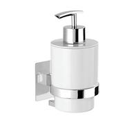 WENKO Turbo-Loc® Quadro soap dispenser - mounting without drilling, liquid soap dispenser capacity: 0.25 l, plastic (ABS), 7 x 15 x 9.5 cm, chrome