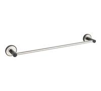 WENKO Udine Towel Rail UV-Loc Adhesive Mount Matte Black & Brushed Steel 40.5cm