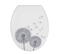 WENKO Under Armour Toilet seat Astera, Duroplast, White/Grey, 38 x 45.5 x 10 cm