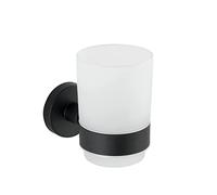WENKO Uno Bosio Toothbrush Holder for Toothbrush and Toothpaste, Matte Stainless Steel, 7 x 9.5 x 10.5 cm, Matt