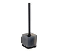 WENKO Vacuum-Loc Quadro Stainless Steel Holder and Toilet Brush-Black, Acrylonitrile Butadiene Styrene (ABS) Polystyrene, 9,5 x 37 x 12,5 cm
