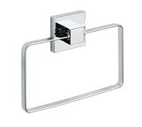 WENKO 22689100 Vacuum-Loc® towel ring Quadro, Stainless steel, 18.5 x 14 x 3.5 cm, Shiny