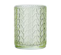 WENKO Vetro Glass Toothbrush Tumbler, Round Toothbrush Holder for Toothbrushes & Toothpaste, Green