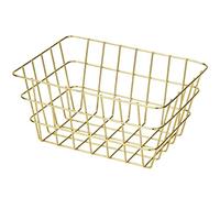 WENKO Viana Glamorous Storage Basket for Bathrooms, Guest Toilet and Home, Gold, 18 x 25 x 12 cm