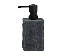 WENKO Villata Grey Liquid Soap Dispenser 0.3 L, Polyresin, Charcoal, 7 x 15 x 7 cm