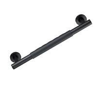 WENKO Wall grab rail Secura 40.5 cm, bathroom safety rail and shower support handle for shower, bath or toilet, made of stainless steel with non-slip soft-touch grip surface, black