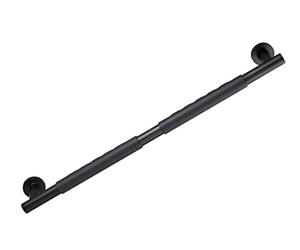 WENKO Wall grab rail Secura 65.5 cm, bathroom safety handle and shower grab rail for bathroom, shower, bath or WC, made of stainless steel with non-slip soft-touch grip surface, black
