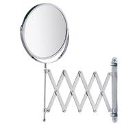 WENKO Wall-mounted cosmetic mirror Telescope Exclusive, reflecting surface ø 16 cm 300 % magnifying effect, Steel, 19 x 38.5 x 50 cm, Chrome