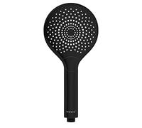 WENKO Water Saving Shower Head, Water-Saving Universal Hand Shower, Shower Head with Sustainable Water-Saving System, 40% Water Saving with Full Comfort, Shower Head Diameter 12 cm, ABS Matte Black