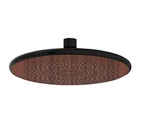 WENKO Watersaving Wood rain shower head, water-saving shower head, saves water with full comfort, ½" universal connection and suitable for instantaneous water heaters, Ø 22.5 cm, brown/black