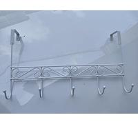 WENLION Over The Door Hook, Over Door Hanger for Coat, Towel, Bag, Robe - 5 Hooks (White)