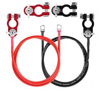 WENLISELL 1 Pair 12V Battery Connector Wires, 1m Red and Black