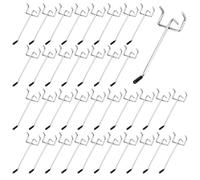 WENLISELL 100 PCS 10cm Pegboard Hooks, 32mm Hole Metal Pegboard Accessories Hook with Protective Cover, Single Panel Display Hooks for Retail Store, Garage, Supermarket