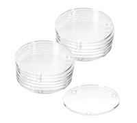 WENLISELL 12 PCS Glass Drinking Coasters, 3.5 Inch Clear Round Glass Coasters, Non-Slip Crystal Glasses Coasters for Tabletop, Mugs, Cups, Office, Home, Parties