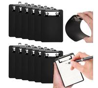 WENLISELL 12 PCS Mini Clipboard A6, Small Plastic Clipboards with Hanging Eyelet, 10x15cm Writing Pad for Bag Lists, Pocket Lists, Notepads, Receipts