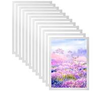 WENLISELL 12PCS A4 Self Adhesive Magnetic Display Frame, Silver | Magnet Poster Frame, Magnetic Photo Frame, Wall Mount, For Photos, Notices, Documents, License, Paintings, Poster
