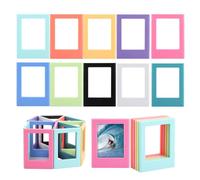 WENLISELL 20 PCS 3 Inch Magnetic Picture Frames, 10 Colors Mini Magnetic Photo Frames, Plastic Colorful Refrigerator Magnets for Fridge, Desktop, Home and Office Use