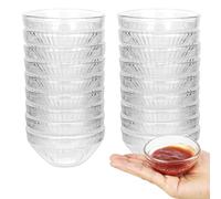 WENLISELL 20 PCS Mini Glass Dipping Bowls 75 ml, Clear Small Glass Prep Bowls, Round Small Sauce Dish for Spices Snack Condiment