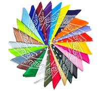 WENLISELL 26 PCS Colourful Paisley Bandana, Unisex Multifunctional Paisley Headband, 53 cm Square Assorted Cowboy Head Scarves for Hip-Hop, Cycling, Outdoor Sports