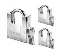 WENLISELL 3 PCS Heavy Duty Padlocks with Keys Outdoor, 60mm Security Padlocks for Outside Use, Waterproof Container Padlocks for Shed, Gate, Warehouse, Container, Garage