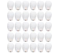 WENLISELL 30 PCS Chinese Sky Lanterns, Lanterns to Release in Memory, White Floating Sky Lanterns for Outside Flying, Party Decoration