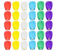 WENLISELL 30 PCS Chinese Sky Lanterns Multi-Colour, Lanterns to Release in Memory, Floating Sky Lanterns for Outside Flying, Party Decoration