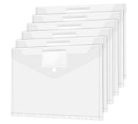WENLISELL 40 Pack Plastic Wallets Folders A4, Clear Ring Binder Plastic Wallet with Label Pocket, 11 Hole Plastics A4 Envelope Wallet for School, Office, Home