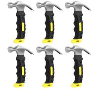 WENLISELL 6 PCS 8oz Stubby Claw Hammers, Mini Claw Hammer with Anti-Slip Handle, Small Stubby Hammer for DIY, Home, Camping, Framing Jewelry Making