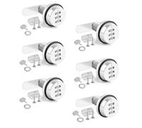 WENLISELL 6 PCS Security Combination Cam Locks, 25mm, 3 Digit Code | Coded Cabinet Lock, Metal Security Locks, Zinc Alloy, For 10-20mm Thickness Cabinet Drawer Mailbox Door Furniture