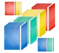 WENLISELL 80 PCS A4 Project Folder, Plastic Presentation File Folders with Clear Cover and 2 Prongs, 4 Colors Document Files Transparent Cover for Paperwork, Office Reports