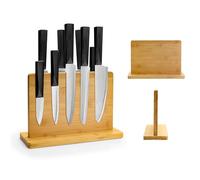 WENLISELL Double Side Magnetic Knife Block Without Knives, 8x12 Inch Magnetic Block Organiser with Anti Slip Pad, Magnetic Knife Board for Cutlery
