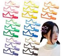 Wenlly 21 pieces sweet hair clips, candy color hair barrettes, hair shattered pins, colorful hair accessories, crown