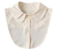 WENLOOY Fake Collar Detachable Blouse Dickey Collar Half Shirts Faux False Collar for Women & Girls Favors, Wl0303-doll Collar Beige, Medium