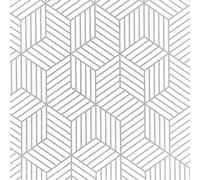 Wenmer Geometric Hexagon Wallpaper Contact Paper 17.71" x 118" Geometric Hexagon Silver Peel and Stick Wallpaper Self Adhesive Wallpaper Vinyl Film Shelf Paper & Drawer Liner Roll for Home Use