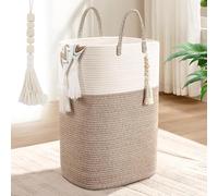 WENMER Woven Laundry Basket for Clothes, 80L Large Rectangle Laundry Hampers, Nursery Storage Basket for Baby Toys, Tall Dirty Clothes Hamper for Bedroom Aesthetic, Laundry Room Organization