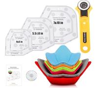 Wenmpopo Bowl Cozy Template 3 Size, Bowl Cozy Pattern Template with Manual Instruction and Quilting Templates Rotary Cutter,DIY Kitchen Art Craft Sewing Template,Clear Acrylic Bowl Wrap