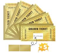 WenmthG 5 PCS Golden Ticket Scratch Card Reveal with Envelopes, Birthday Gift Surprise Scratch Card Reveal, Golden Ticket Scratch Off, Personalised Scratch Card Holiday Birthday Gift