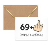 WenmthG 70th Birthday Cards with Envelope, 69+1 Birthday Gifts for Boys Girls, Funny Gifts for Men, Rude Gifts for Women, Unusual Personalised Birthday Decorations