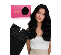 Wennalife Hair Extensions Clip In, 10 Inch 55g Human Hair Extensions 7pcs Clip In Hair Extensions Real Human Hair Jet Black Real Human Hair Coloured Hair Extensions for Women
