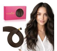 Wennalife I Tip Hair Extensions Real Human Hair, Chocolate Brown 50g 100s 16 Inch Cold Fusion I Tip Hair Extensions