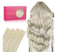 Wennalife Tape in Hair & Extensions: 20pcs 14 Inch 50g Ash Blonde Highlighted Platinum Blonde Remy Human Hair Tape Extensions