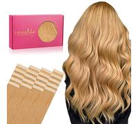WENNALIFE Tape in Hair Extensions - 20pcs 20 inch 50g Strawberry Blonde Real Human Remy Tape Hair - Straight