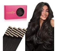 WENNALIFE Tape in Hair Extensions, 20pcs 24 Inch 50g Dark Brown Remy Real Human Hair, Coloured Tape Extensions